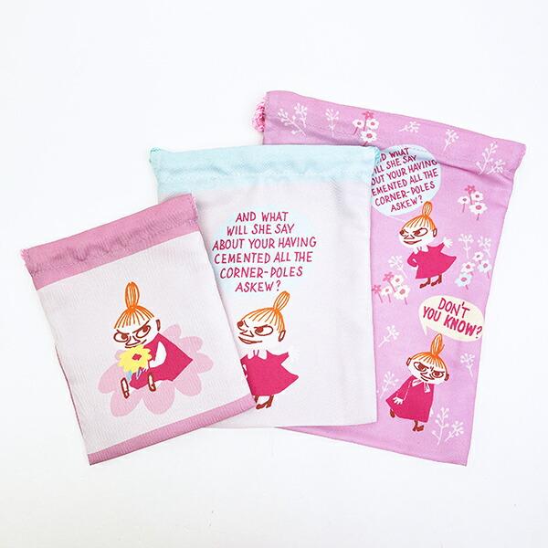 大きさの違う3つの巾着のセットです。カードや通帳など、大きさや用途に合わせて収納できます。サイズL：約180x230mm/M：約150x190mm/S：約120x150mm