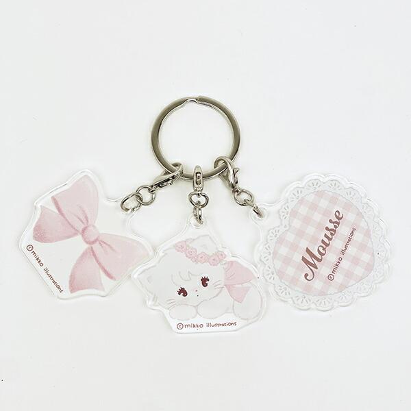 mikko illustrations ミッコ ムース 3連アクリルキーホルダー 日本製
