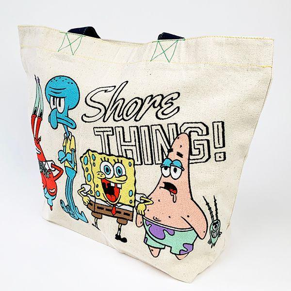 スポンジボブ シシュウトートBAG オールスター バッグ トート ベージュ