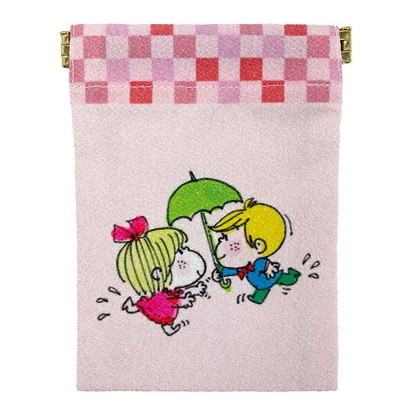 水森亜土のばね口ポーチです。小さめのサイズ感なので持ち運びやすく使い勝手◎年代問わずお使いいただける可愛いデザインなので亜土ちゃん好きにはたまらない〜♪プレゼントなどにも喜ばれそうです☆彡