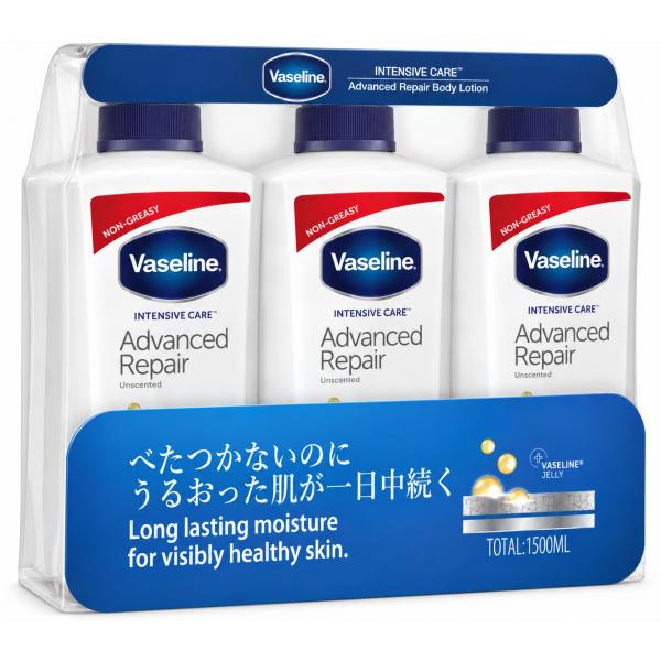 ヴァセリン アドバンスドリペア ボディローション 3本セット (500ml x 3本)
