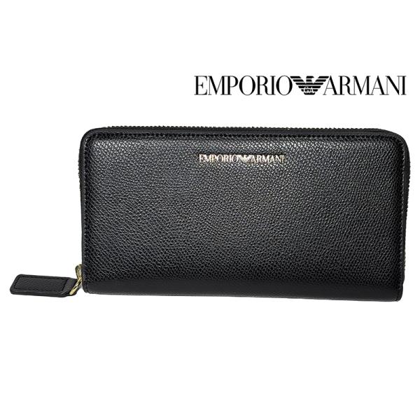 独特の素材 Armani アルマーニ 財布 メンズ ブラック Yem474 2つ折り長財布 長財布
