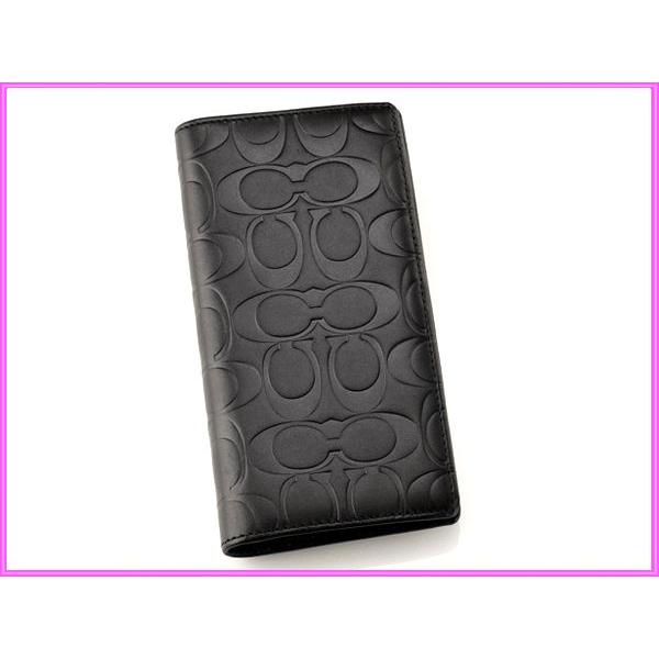 コーチ　長財布　ブラック COACH コーチ F74525 BLK ブラック シグネチャー エンボスド