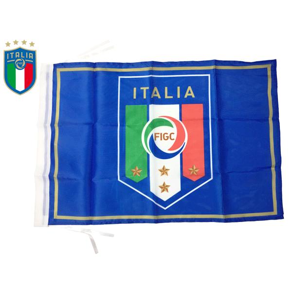FIGC イタリアサッカー連盟 Federazione Italiana Giuoco Calcio FIGC ロゴマーク絵柄入り オフィシャル フラッグ サポーター向け スモール 応援旗 旧モデル