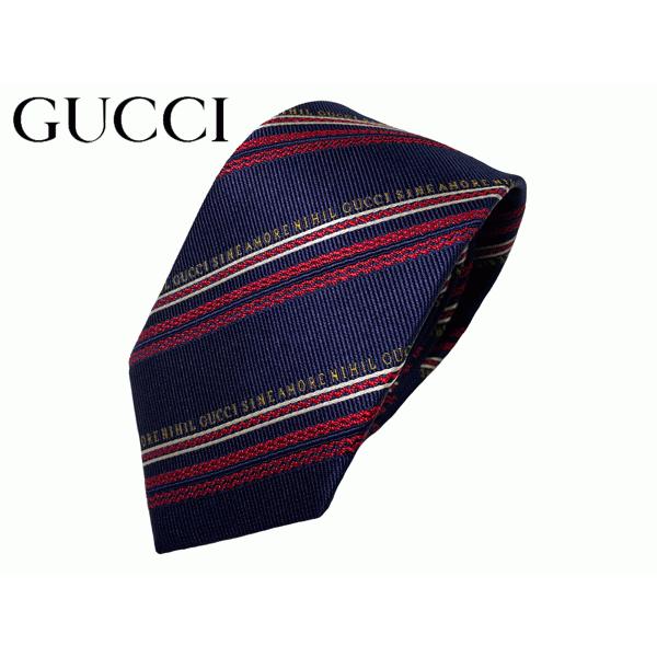 GUCCI（グッチ） ネクタイ GUCCI 597105 4E979 4000 ネイビー系地