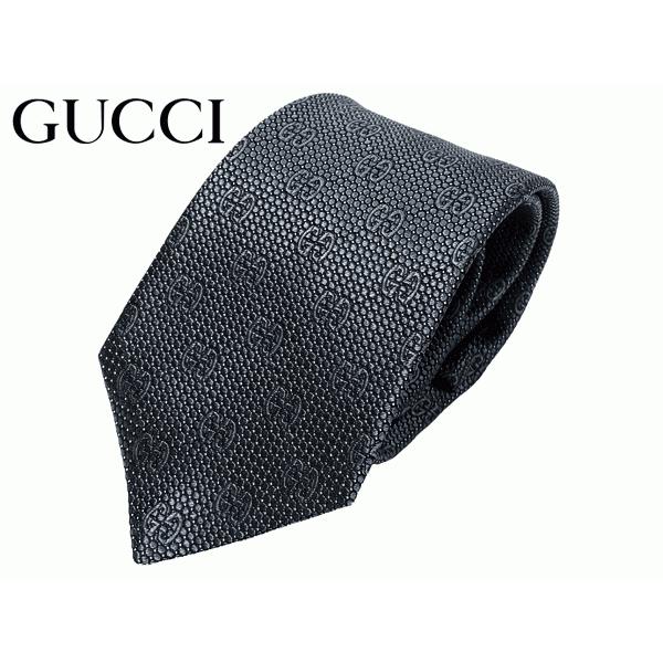 極美品★GUCCI ネクタイ GG柄 ダークグレー シルバー グッチ ネクタイ ダークグレー 【公式通販】