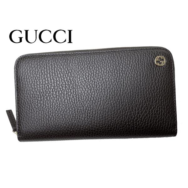 GUCCI（グッチ） 財布 GUCCI 449347 CAO0G 2044 GGプレート付き ダーク 