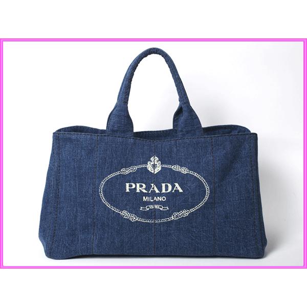 PRADA（プラダ） B1872B AVIO DENIM ロゴプレート付き ロゴ絵柄入り 