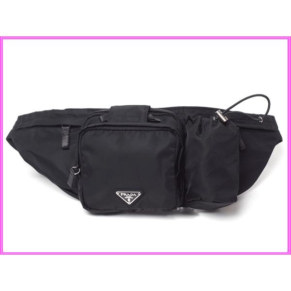 PRADA プラダ VA0056 NERO TESSUTO ロゴプレート付き ブラック