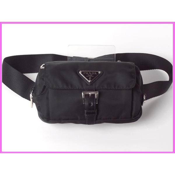PRADA（プラダ） BM0017 NERO VELA ロゴプレート付き ブラック ベラ