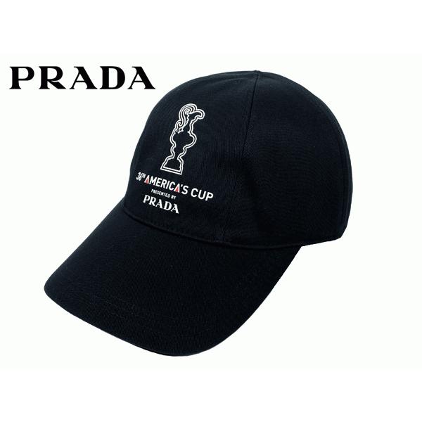 プラダ PRADA AUH001 NERO 第36回 アメリカズカップ プラダ ロゴ入り ネロ ブラック ベースボール キャップ 野球帽