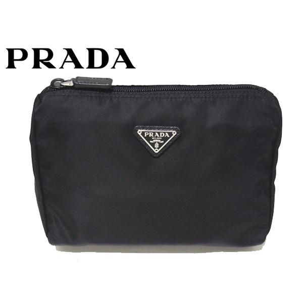 プラダ テスートナイロン ポーチ 小物入れ 化粧ポーチ コスメポーチ ブラック PRADA プラダ ポーチ 1NA011 NERO TESSUTO ロゴプレート付き