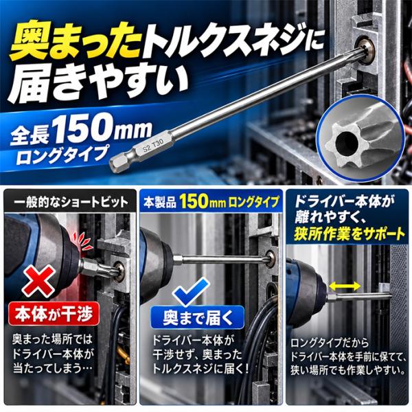 ������~�ߕt���g���N�X�r�b�g�Z�b�g ���i�� S2�|�� �����O TRX T8 T10 T15 T20 T25 T27 T30 T40 ���͕t �g���N�X�����` �d���h���C�o�[ �N���b�N�|�X�g���� ���i�摜2