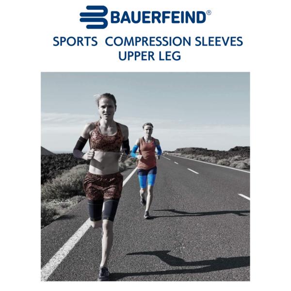 BAUERFEIND　バウアーファインド　SPORTS COMPRESSION SLEEVES UPPER LEG　ロング　ブラック　2個入り　左右1組　正規品