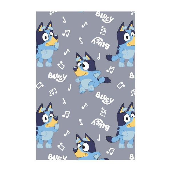 (ブルーイ) Bluey オフィシャル商品 キッズ・子供用 バンディット フリースブランケット 毛布 AG3172 (グレー)