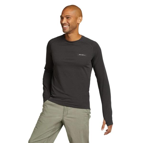 (エディー・バウアー) Eddie Bauer メンズ High Route シャツ グリッド エアー フリース 長袖 トップス EB325 (ブラック