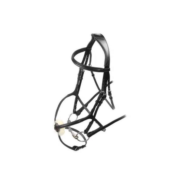(ベロシティ) Velociti 馬用 レザー グラックル ブライドル 乗馬 頭絡 馬具 ホースライディング ER1049 (ブラック)