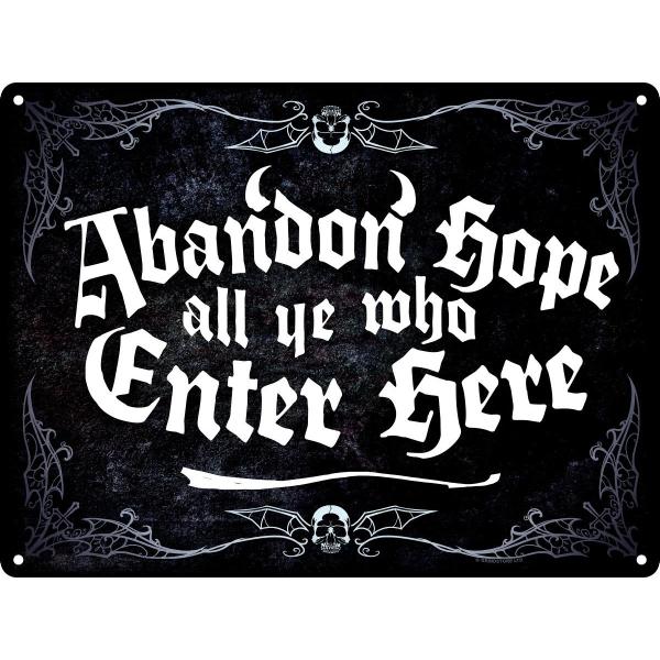 (グラインドストア) Grindstore オフィシャル商品 Abandon Hope All Ye Who Enter Here メタルサイン ブリキサイン GR1994 (ブ
