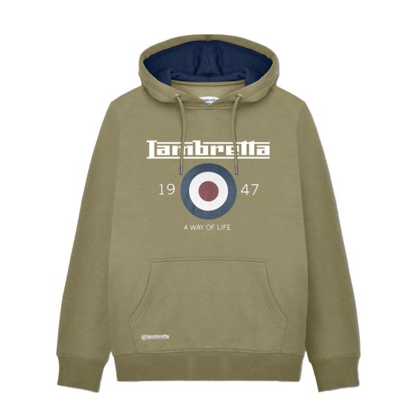 (ランブレッタ) Lambretta メンズ AW24 パーカー ターゲット フード付き トレーナー LB201 (カーキグリーン)