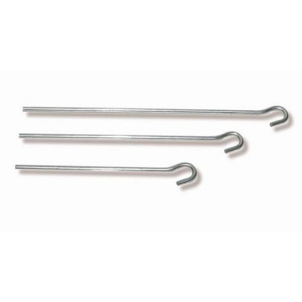 亜鉛めっきスチール製ラウンドワイヤーペグ。サイズ:5mm x 23cm。
