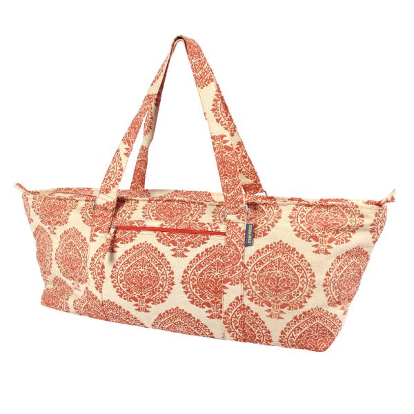 素材: 黄麻。ライニング: コットン。L: 83cm。H: 30cm。W: 20cm。デザイン: プリント。持ち手x2。キーホルダー。コンパートメント: メインコンパートメントx1。ポケット: 内側にポケット多数搭載。外側にファスナーポケット。