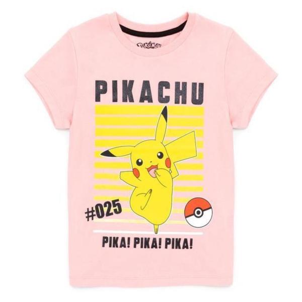(ポケモン) Pokemon オフィシャル商品 キッズ・子供 ガールズ ピカチュウ Tシャツ 半袖 トップス カットソー NS6486