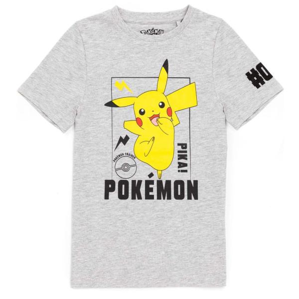 (ポケモン) Pokemon オフィシャル商品 キッズ・子供 ピカチュウ Tシャツ 半袖 カットソー トップス NS6661 (グレー)