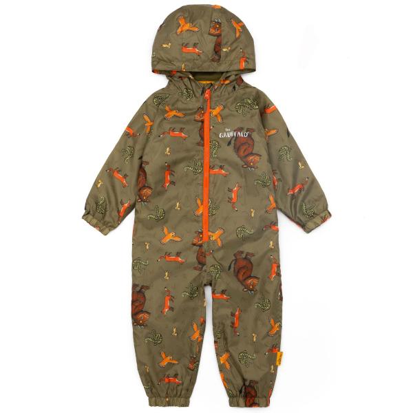 (もりでいちばんつよいのは) The Gruffalo オフィシャル商品 キッズ・子供 防水 レインスーツ フード付き 防水 つ