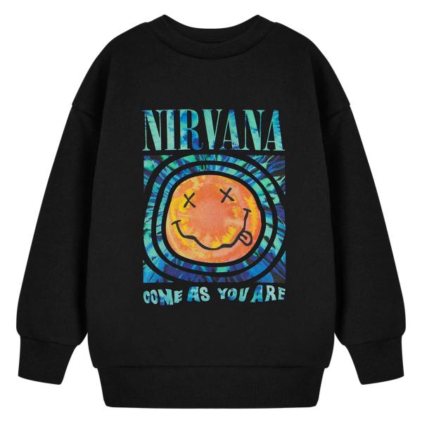 (ニルヴァーナ) Nirvana オフィシャル商品 キッズ・子供 Come As You Are トレーナー 長袖 トップス NS8889 (ブラック)