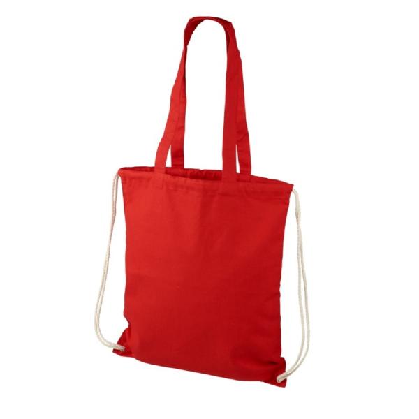 (ブレット) Bullet Eliza コットン ひも付き トートバッグ エコバッグ お買い物かばん PF1462 (レッド)
