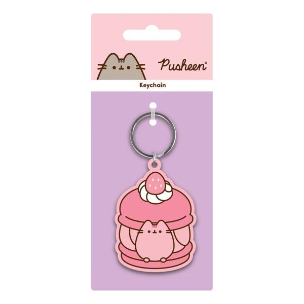 (ねこのプシーン) Pusheen オフィシャル商品 キッズ・子供用いちご PVC キーリング キーホルダー PM12707 (ピンク)