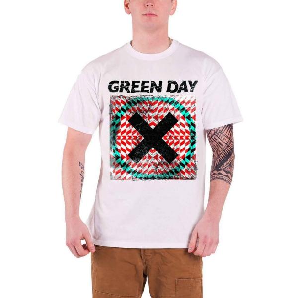 (グリーン・デイ) Green Day オフィシャル商品 ユニセックス Xllusion Tシャツ 半袖 トップス RO1216 (ホワイト)