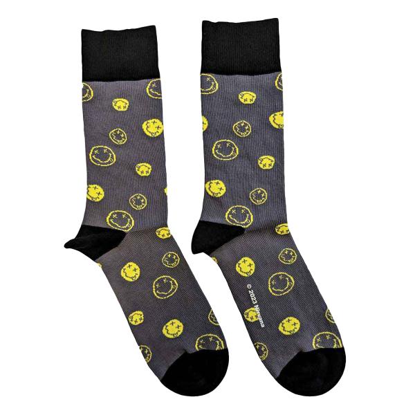 (ニルヴァーナ) Nirvana オフィシャル商品 ユニセックス Mixed Happy Face 靴下 アンクルソックス ソックス (1足組) RO14