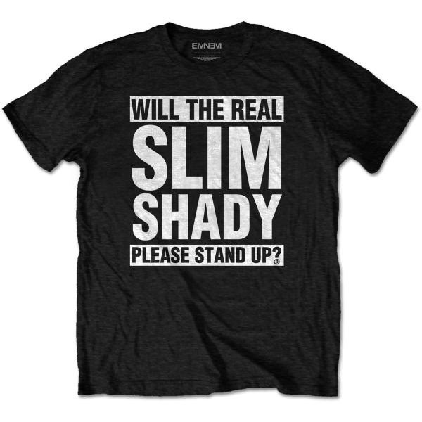 (エミネム) Eminem オフィシャル商品 ユニセックス The Real Slim Shady Tシャツ 半袖 トップス RO1483 (ブラック)