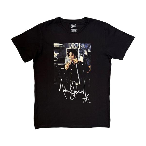(マイケル・ジャクソン) Michael Jackson オフィシャル商品 ユニセックス Signature Tシャツ 半袖 トップス RO16168 (ブラ