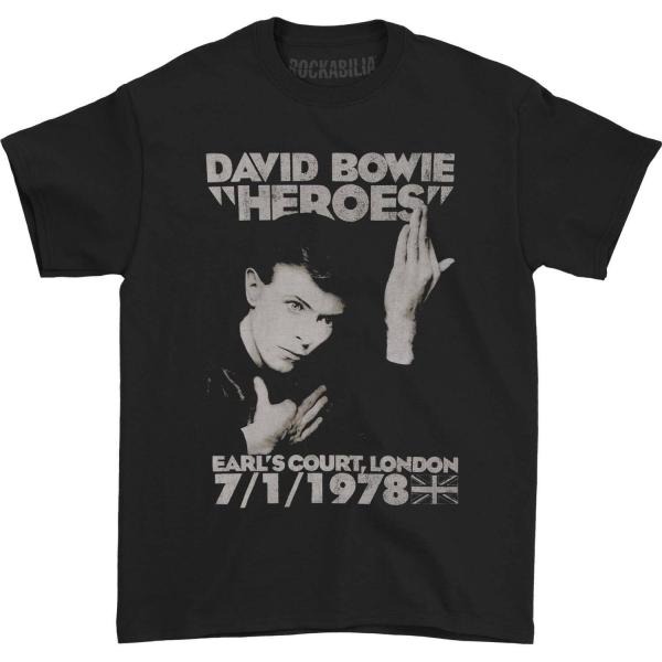 (デヴィッド・ボウイ) David Bowie オフィシャル商品 ユニセックス Heroes Earls Court Tシャツ 半袖 トップス RO315 (ブラ