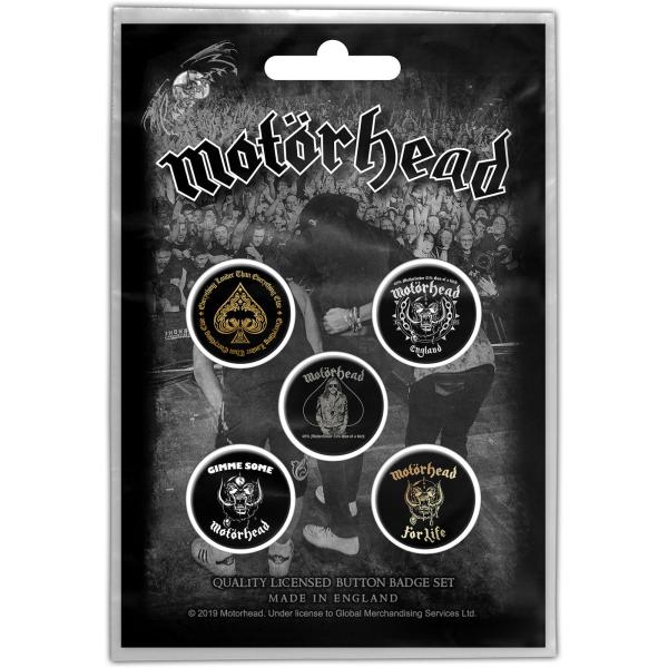 (モーターヘッド) Motorhead オフィシャル商品 Clean Your Clock ロゴ バッジ (5個組) RO3223 (ブラック/ホワイト/イエロー