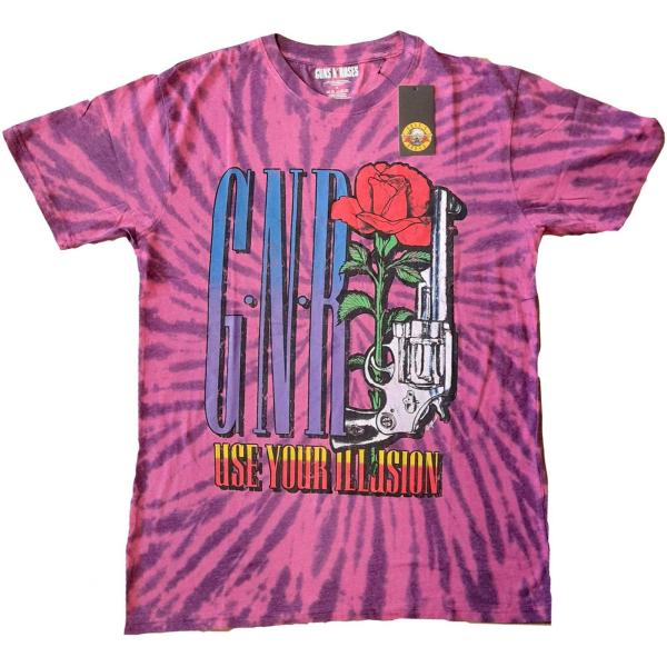 (ガンズ・アンド・ローゼズ) GuNs N Roses オフィシャル商品 ユニセックス UYI Pistol Tシャツ タイダイ 半袖 トップ