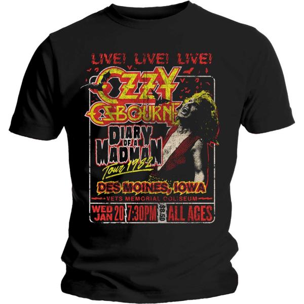 (オジー・オズボーン) Ozzy Osbourne オフィシャル商品 ユニセックス Diary Of A Madman Tour Tシャツ 半袖 トップス RO5938
