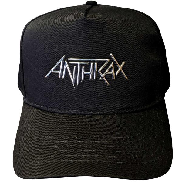 (アンスラックス) Anthrax オフィシャル商品 ユニセックス ロゴ キャップ 帽子 ハット RO6387 (ブラック/ソニックシ