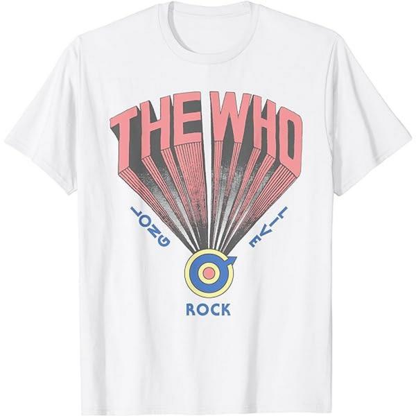(ザ・フー) The Who オフィシャル商品 ユニセックス Long Live Rock Tシャツ コットン 半袖 トップス RO7408 (ホワイト)