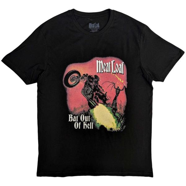 (ミートローフ) Meat Loaf オフィシャル商品 ユニセックス Bat Out Of Hell カバー Tシャツ コットン バックプリント
