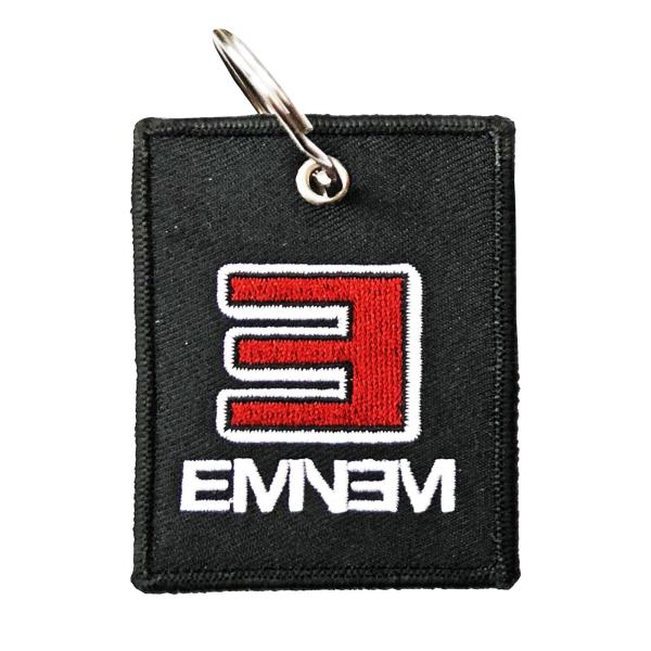 (エミネム) Eminem オフィシャル商品 E キーリング ロゴ キーホルダー RO9733 (グレー/ホワイト/レッド)