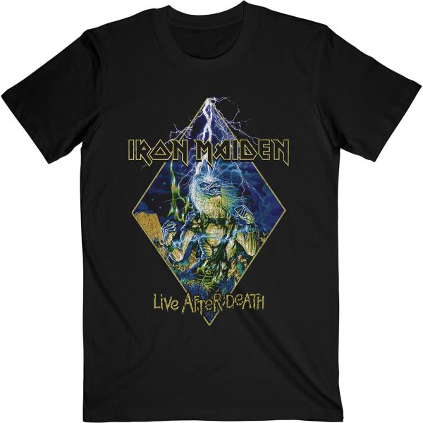 (アイアン・メイデン) Iron Maiden オフィシャル商品 ユニセックス Live After Death Diamond Tシャツ 半袖 トップス RO977 (