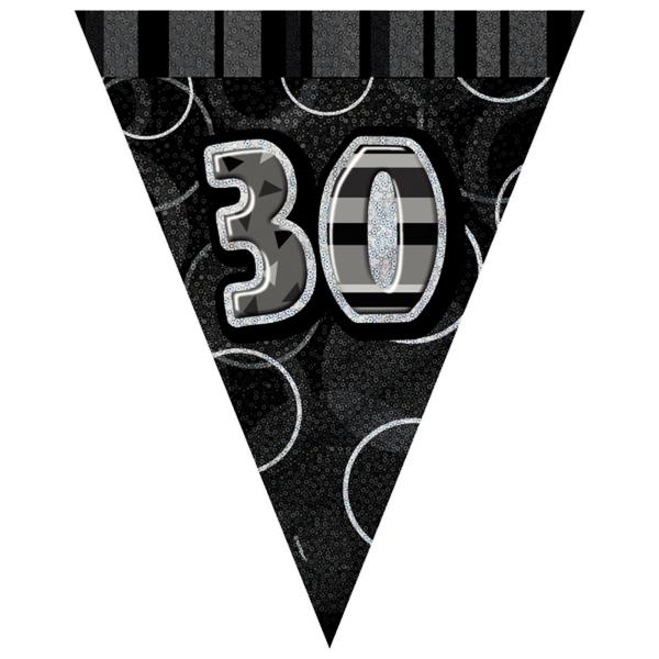 旗のデコレーション。誕生日パーティーの飾りつけにぴったり。片面のみにプリント入り。長さ: 9フィート(2.74m)。