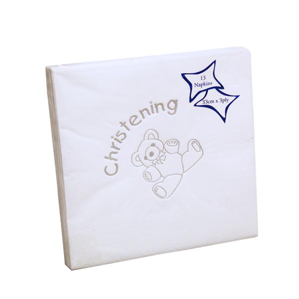 紙ナプキン15枚セット。プリント入り。3枚重ね。サイズ:33cm。NPK Napkins Ltd。