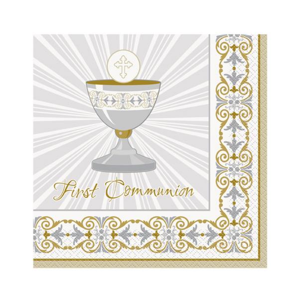 2プライ紙ナプキン。20枚セット。洗礼のお祝いに。サイズ: 33cm x 33cm。