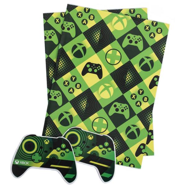(エックスボックス) Xbox オフィシャル商品 ゲームコントローラー ギフトラップ 包装紙 (2枚組) TA12531 (グリーン/