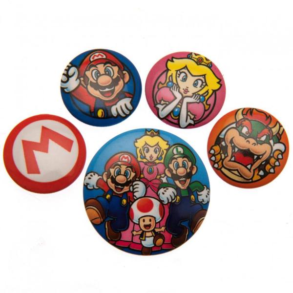 (スーパーマリオブラザーズ) Super Mario オフィシャル商品 キャラクター 缶バッジ (5個セット) TA1690 (マルチカラ