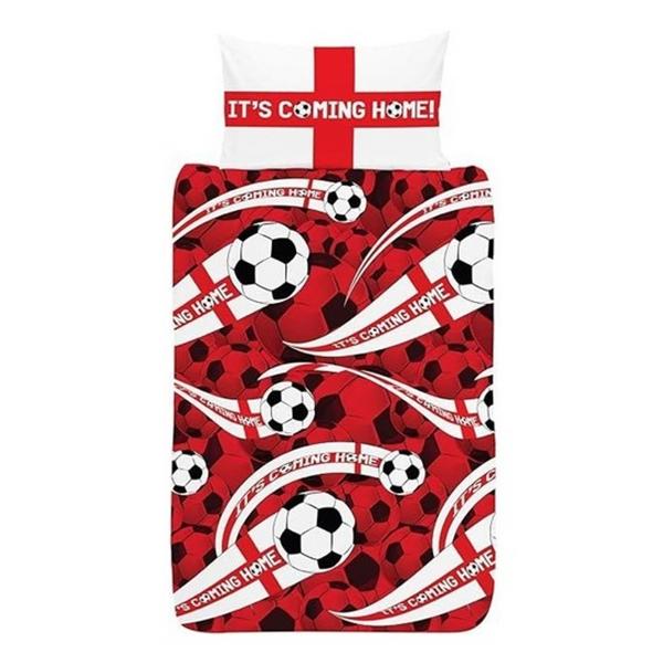 (イングランド) England オフィシャル商品 サッカー Its Coming Home 掛け布団カバー・枕カバーセット リバーシブル
